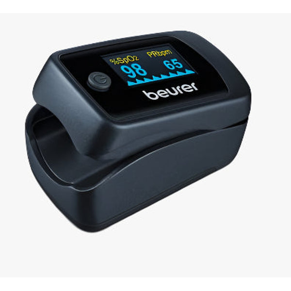 Pulsoximeter Beurer PO 45 — iltmætning (SpO2), puls, perfusionsindeks (PI), farvedisplay