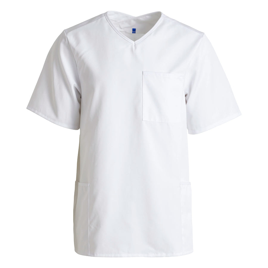 Scrubstopp Kentaur Comfy Fit – korsad hals, unisex – Vit