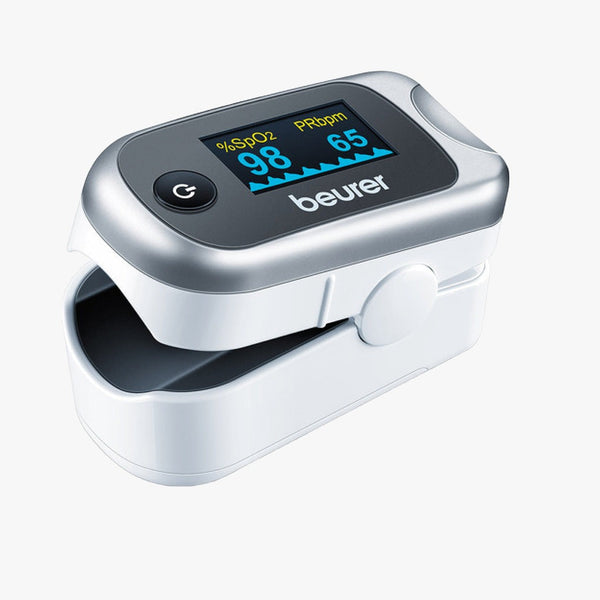 Pulsoximeter Beurer PO 40 — iltmætning (SpO2), puls, perfusionsindeks (PI), farvedisplay