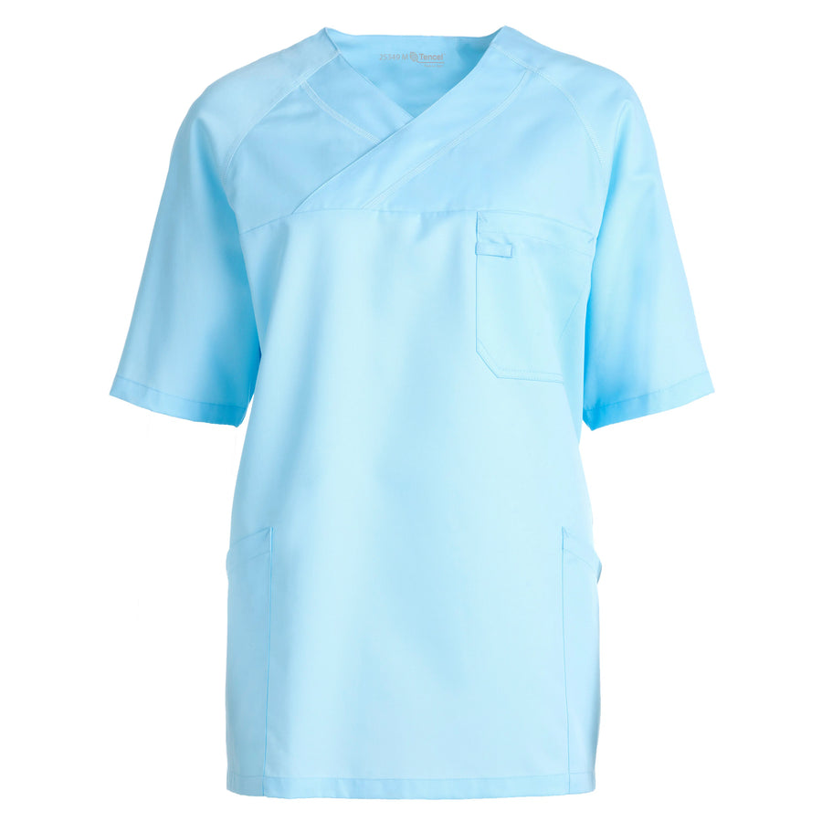 Bussarong Kentaur Tencel med kontrastsöm – unisex – Ljusblå med vit kontrastsöm