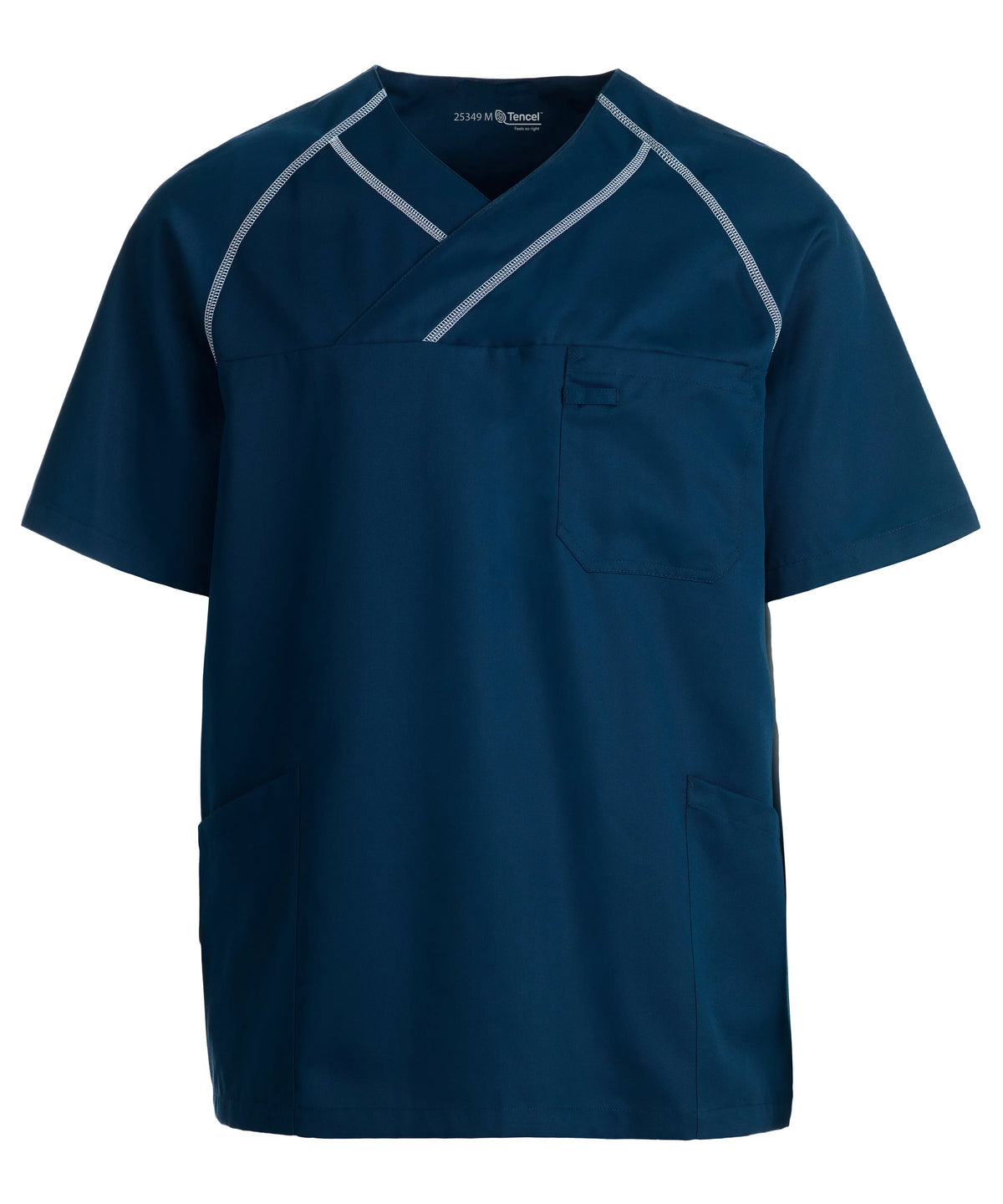 Bussarong Kentaur Tencel med kontrastsöm – unisex – Marin med vit kontrastsöm