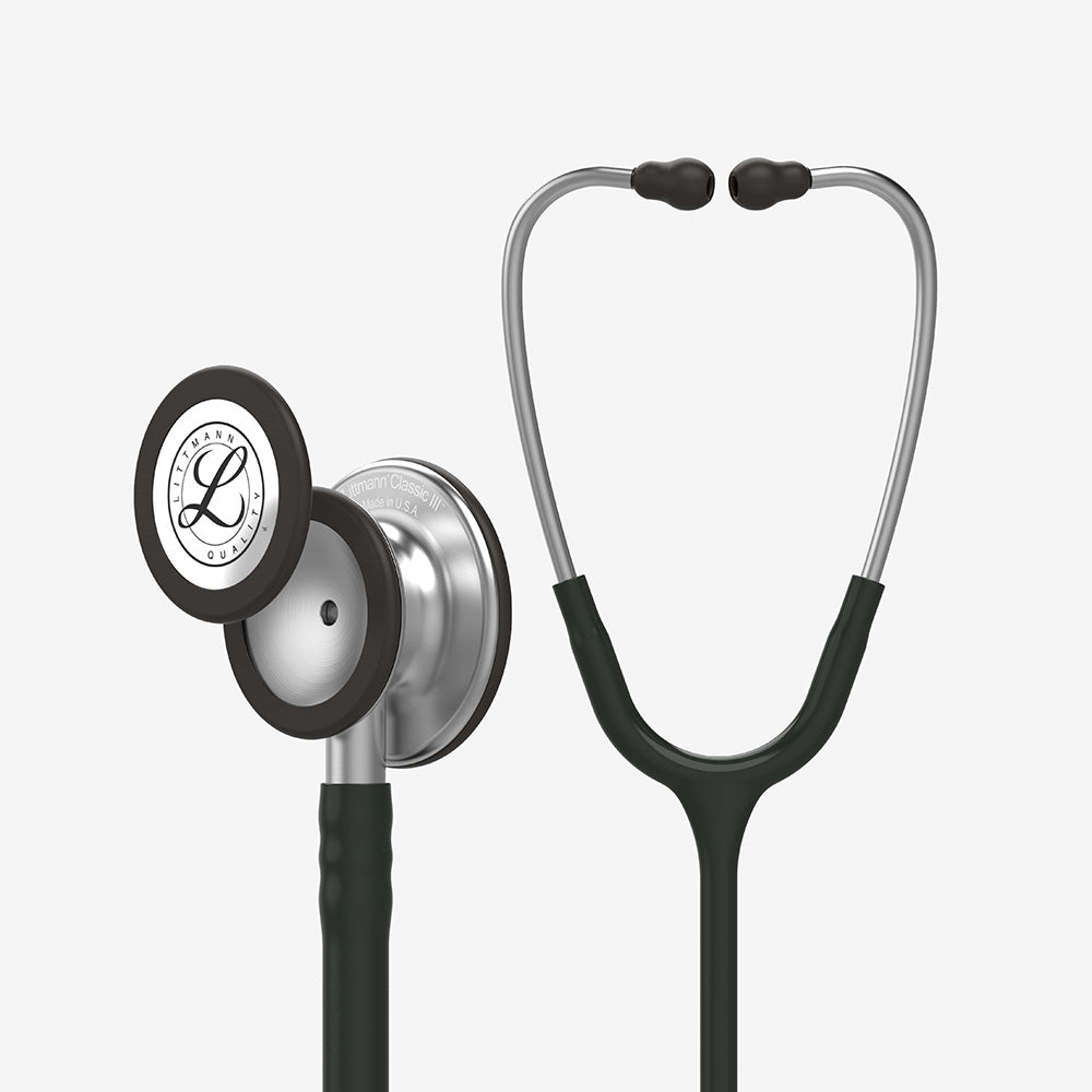 Stetoskop Littmann Classic III Sort med brystdel i børstet rustfrit stål