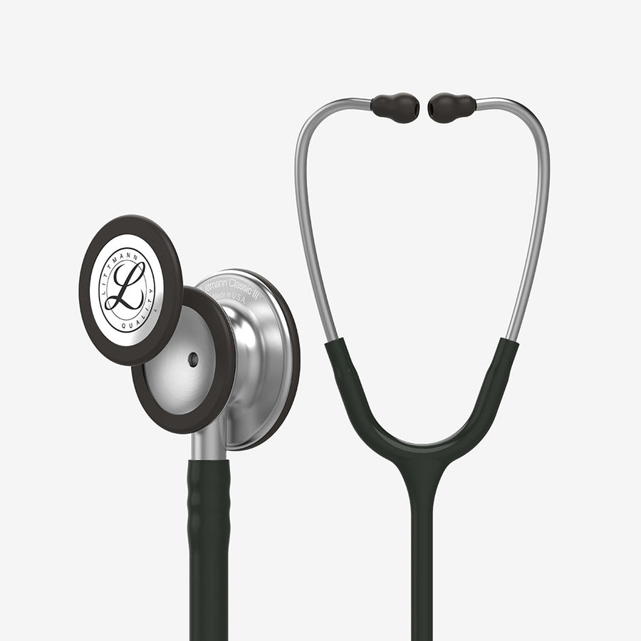 Stetoskop Littmann Classic III Sort med brystdel i børstet rustfrit stål