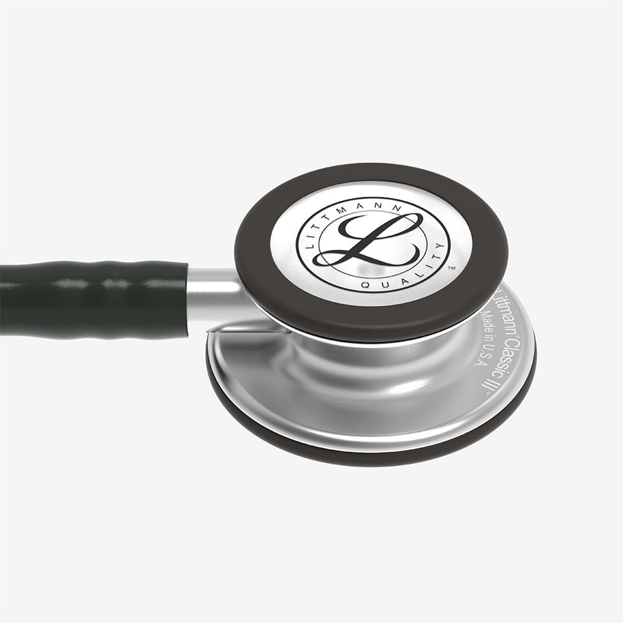 Stetoskop Littmann Classic III Sort med brystdel i børstet rustfrit stål